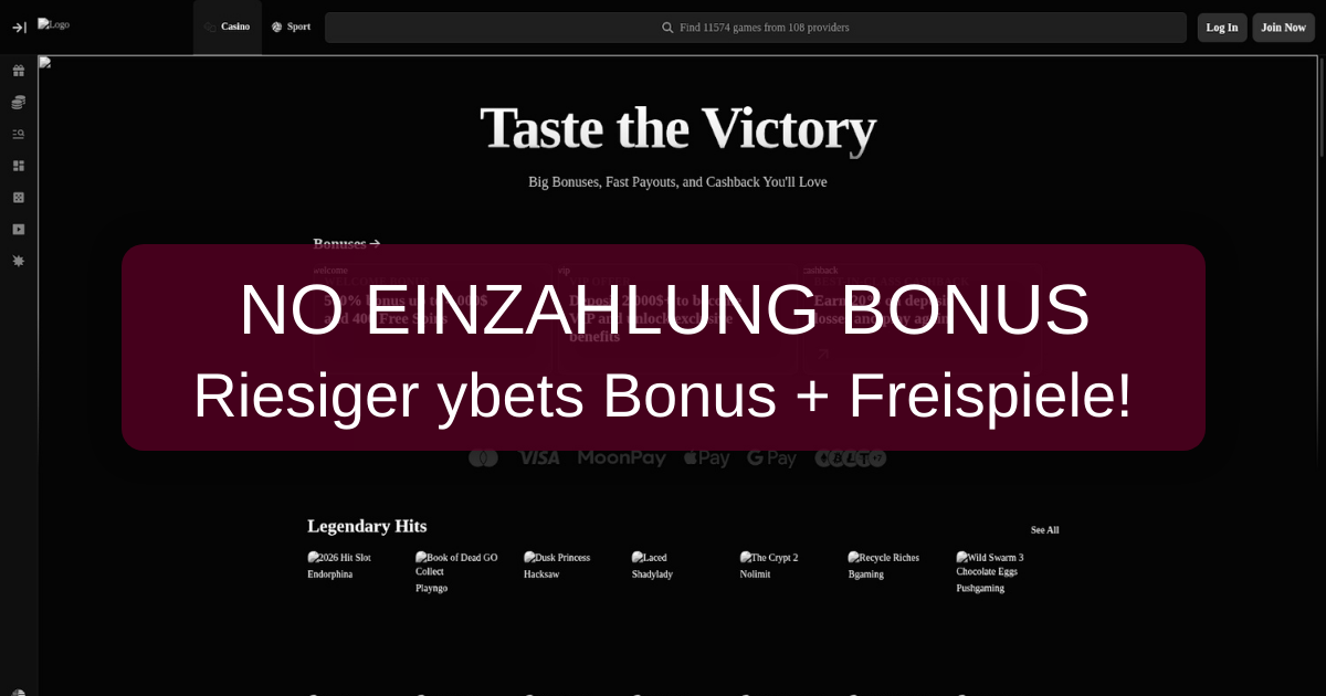 ybets no deposit bonus Deutschland 2026: Bonus ohne Einzahlung